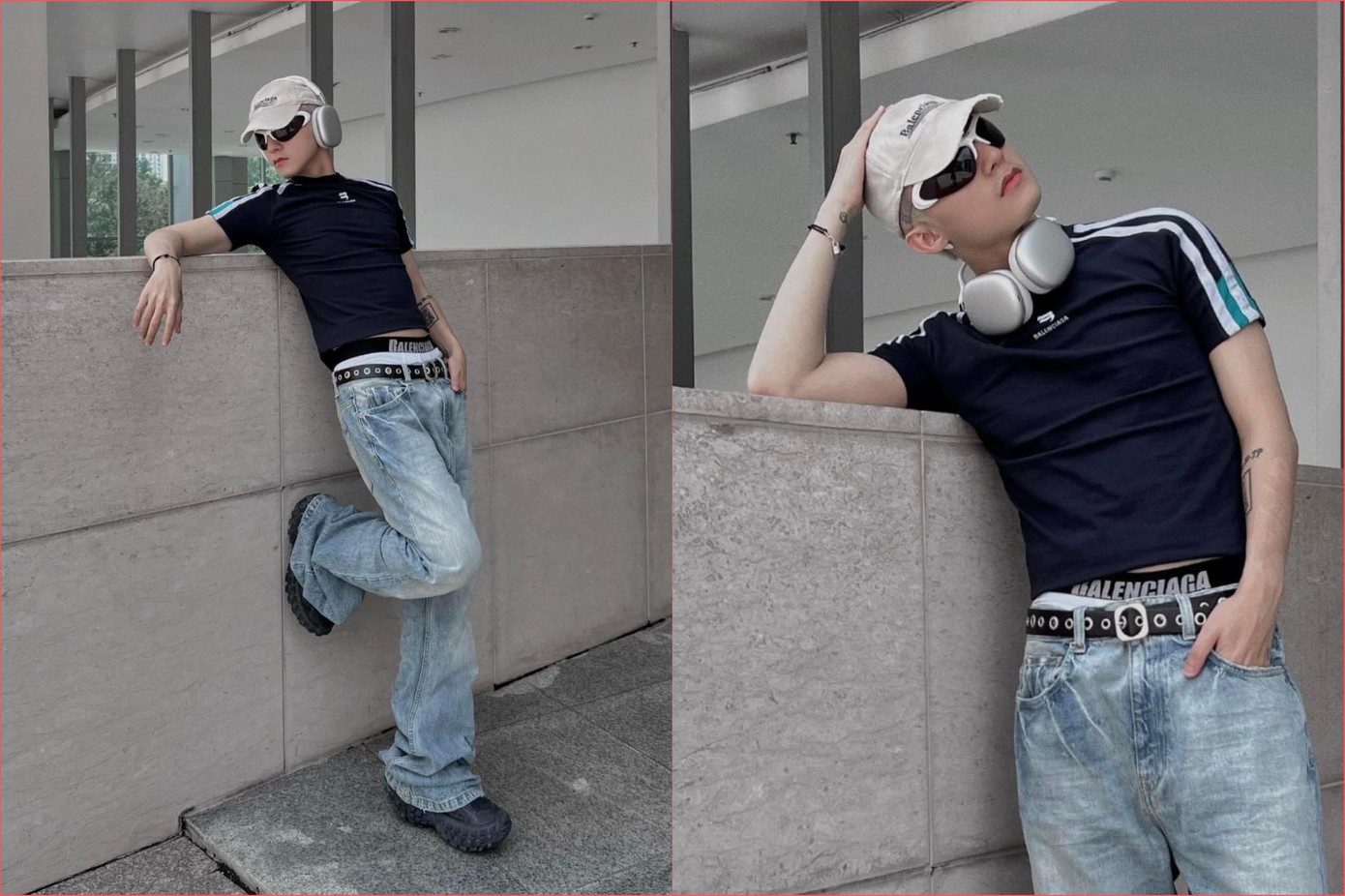 Sơn Tùng tích cực "lăng xê" phong cách thời trang với áo phông ngắn. Sơn Tùng tích cực "lăng xê" phong cách thời trang với áo phông ngắn.