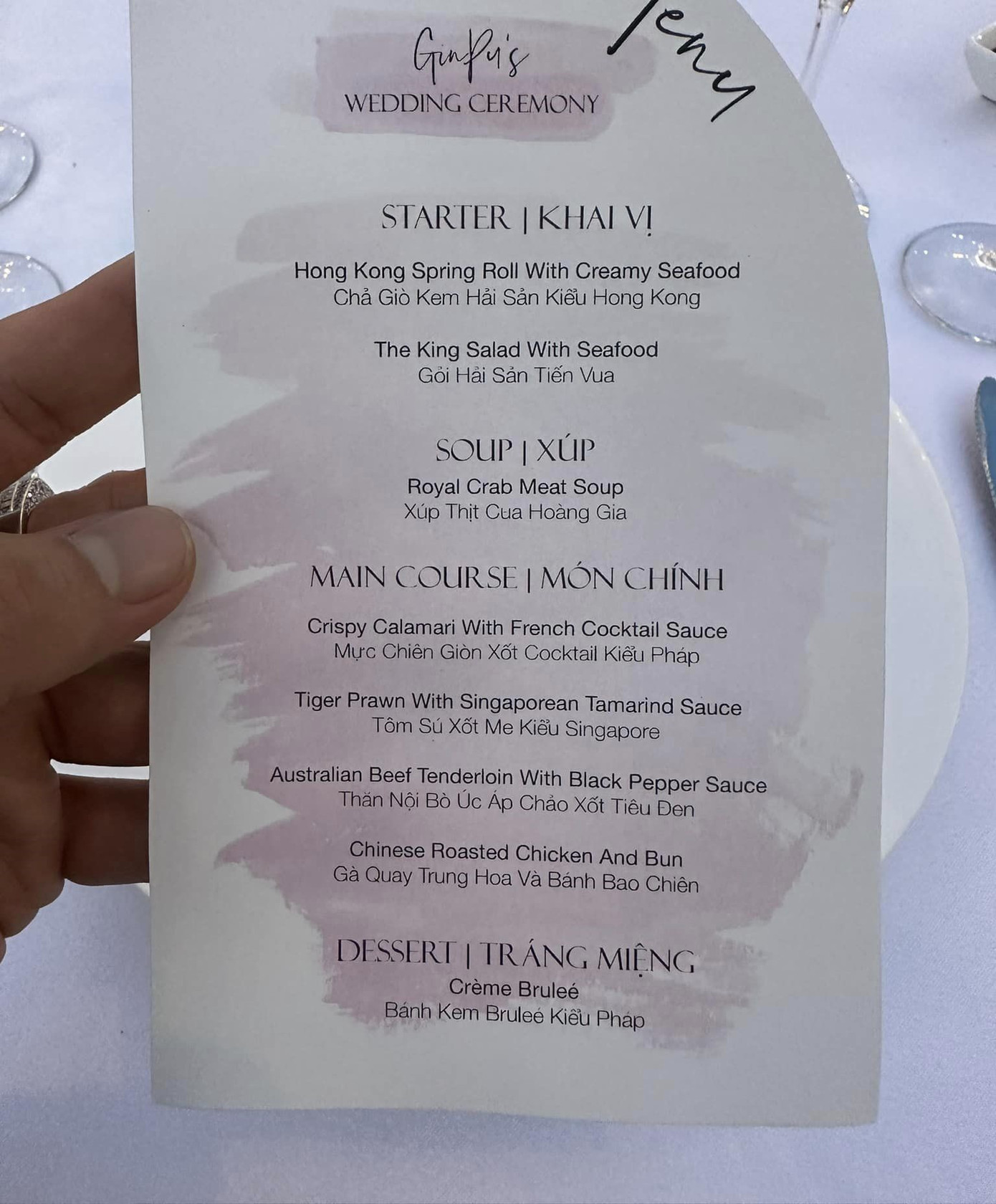 Menu tiệc cưới. Menu tiệc cưới.