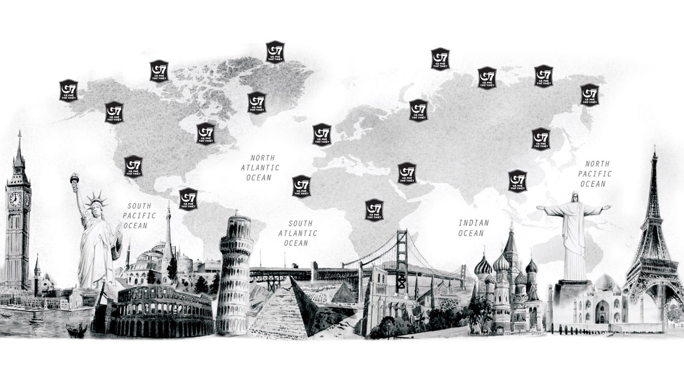 Cà phê G7 được tạo nên từ hạt cà phê Robusta Buôn Ma Thuột thơm ngon chinh phục người tiêu dùng tại hơn 80 quốc gia, vùng lãnh thổ.