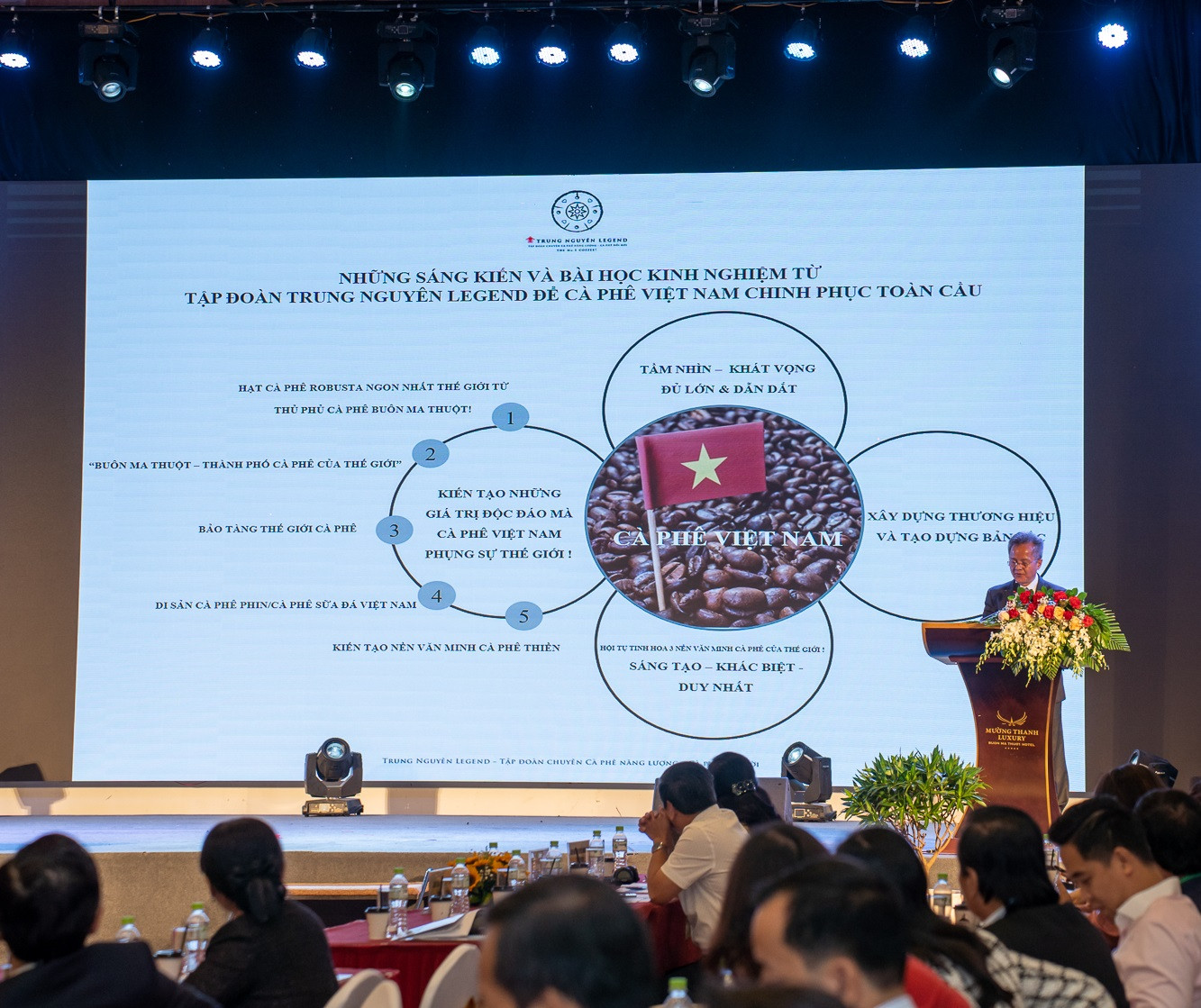 Trung Nguyên Legend đang hiện thực các sáng kiến để cùng tỉnh Đắk Lắk đưa Buôn Ma Thuột thành Thành phố cà phê của thế giới. Trung Nguyên Legend đang hiện thực các sáng kiến để cùng tỉnh Đắk Lắk đưa Buôn Ma Thuột thành Thành phố cà phê của thế giới.