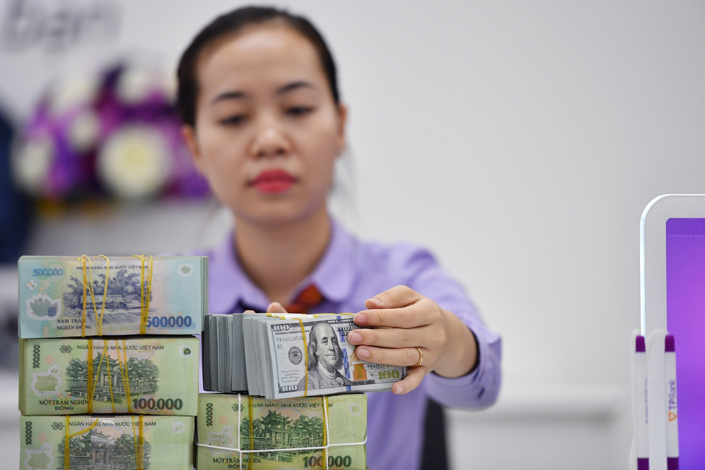 Các chuyên gia cho rằng đợt giảm lãi suất điều hành mới nhất của NHNN sẽ không tạo nhiều áp lực lên tỷ giá USD/VND. Ảnh: Hoàng Hà.