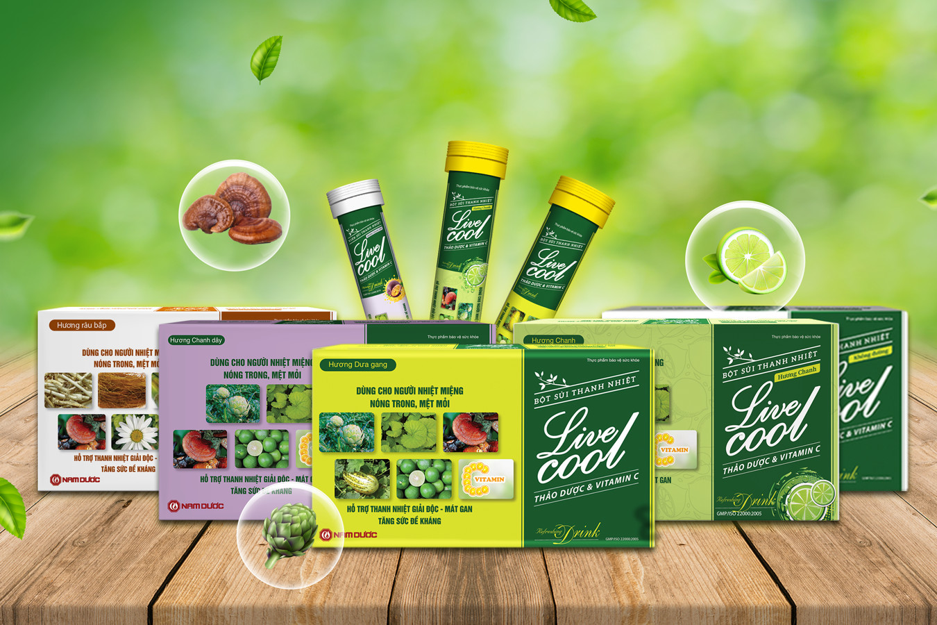 Bộ sản phẩm sủi thanh nhiệt Livecool Bộ sản phẩm sủi thanh nhiệt Livecool