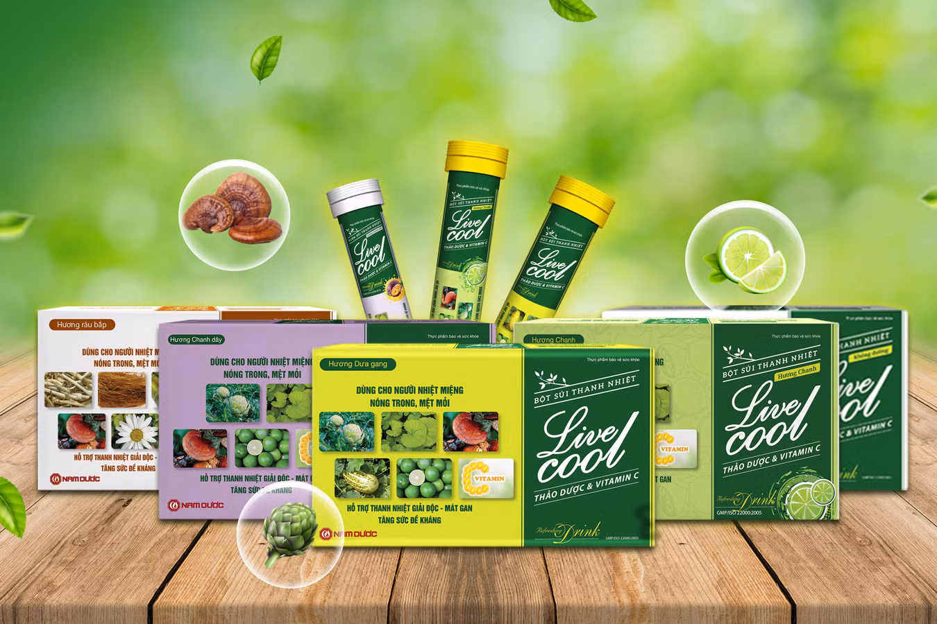 Bộ sản phẩm sủi thanh nhiệt Livecool Bộ sản phẩm sủi thanh nhiệt Livecool