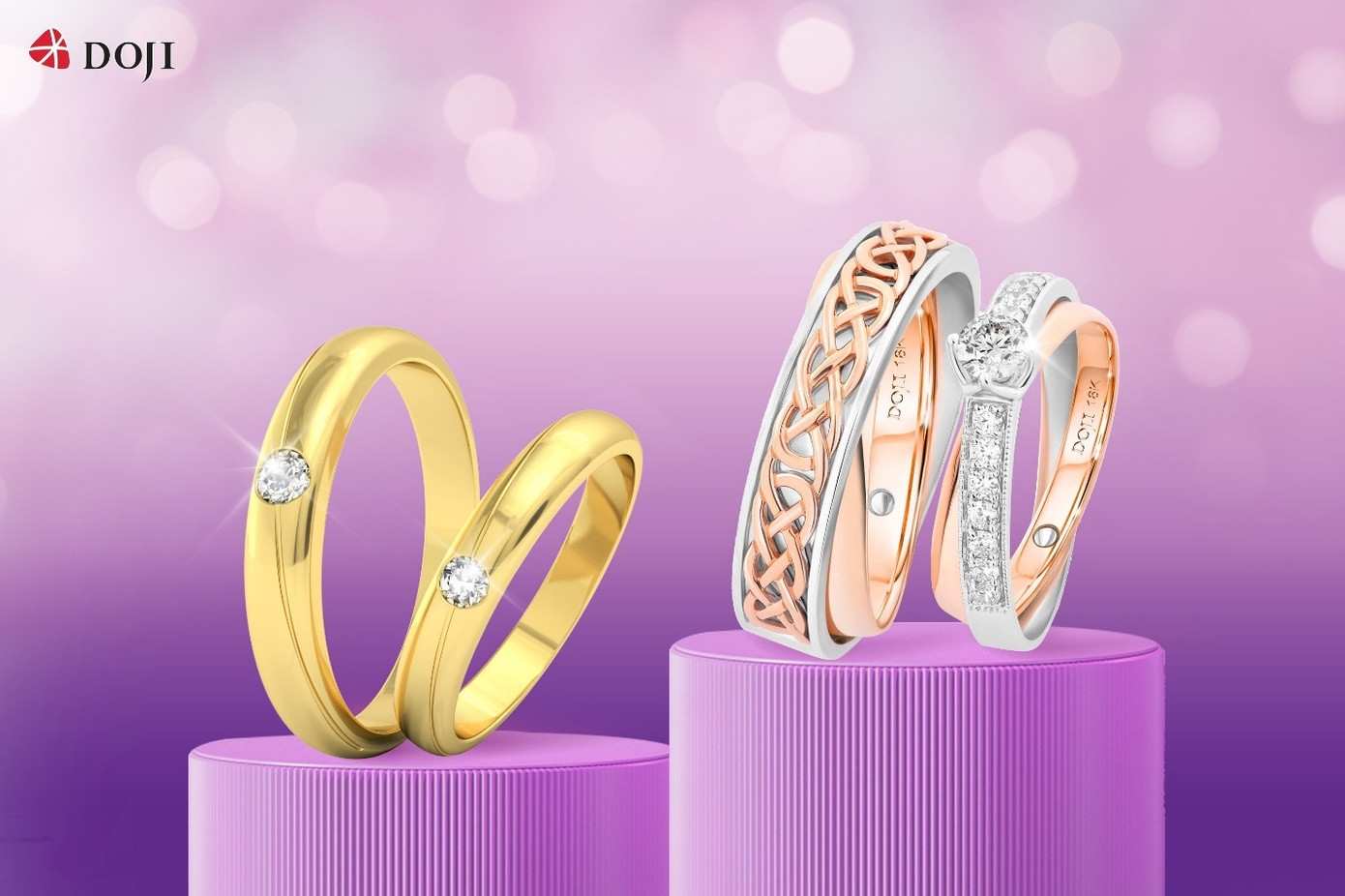 Mỗi chiếc nhẫn của DOJI như một tuyệt phẩm hội tụ những kỹ thuật đính đá và gia công tinh xảo bậc nhất.