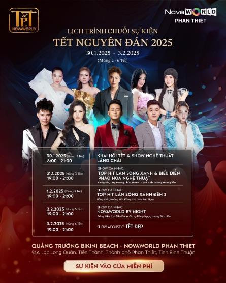 Lịch trình chi tiết chuỗi sự kiện Tết NovaWorld tại NovaWorld Phan Thiet