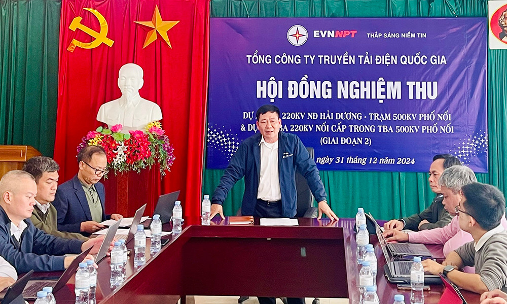 Hội đồng nghiệm thu cấp chủ đầu tư họp ngày 31/12/2024 đã đồng ý đóng điện dự án