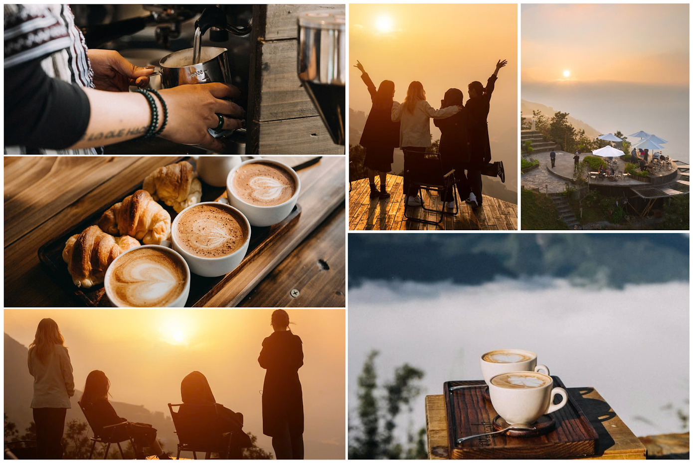 Ly cafe ngậy vị sữa và thơm hương quế hồi cùng chiếc bánh sừng bò nóng giòn tại Cafe 1600.