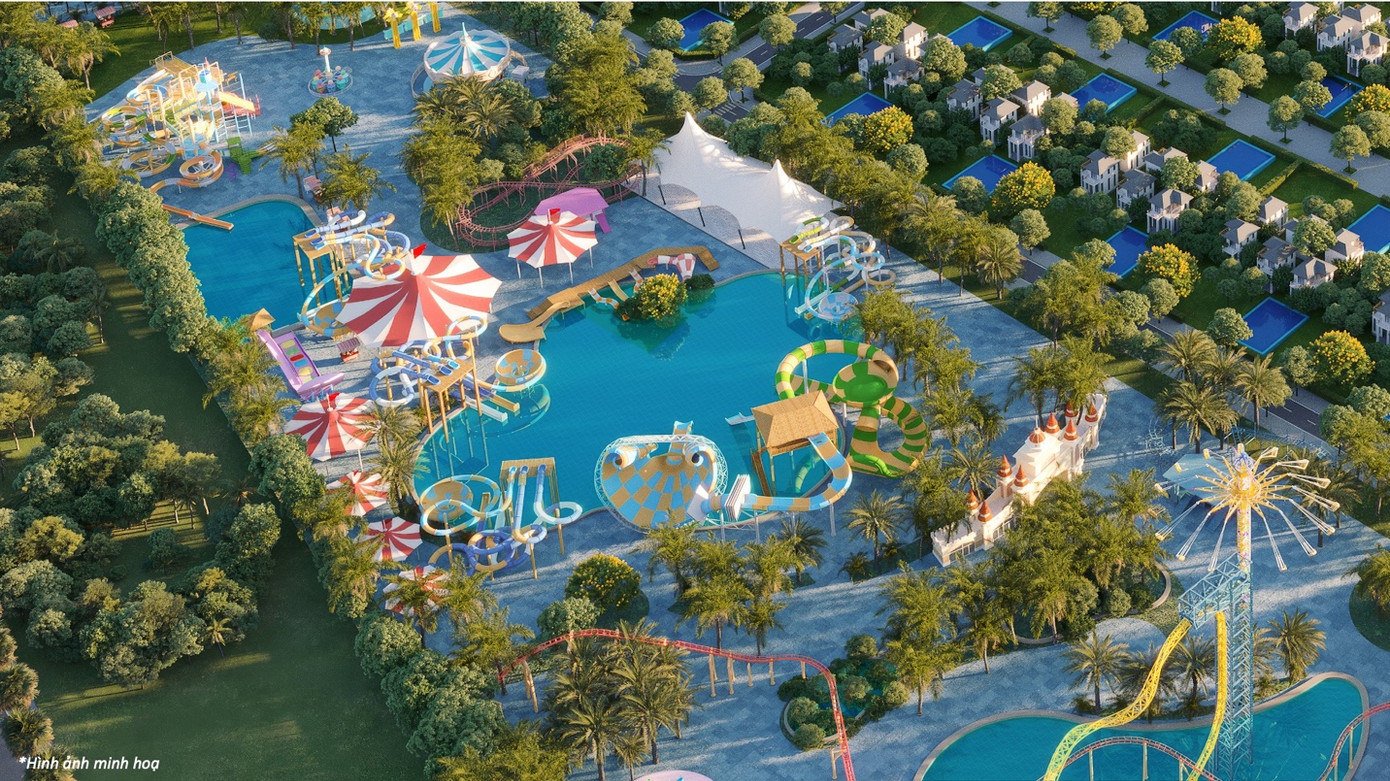 Phối cảnh một phần công viên thể thao nước chủ đề cá chép hoá rồng sát cạnh Sông Town Phối cảnh một phần công viên thể thao nước chủ đề cá chép hoá rồng sát cạnh Sông Town
