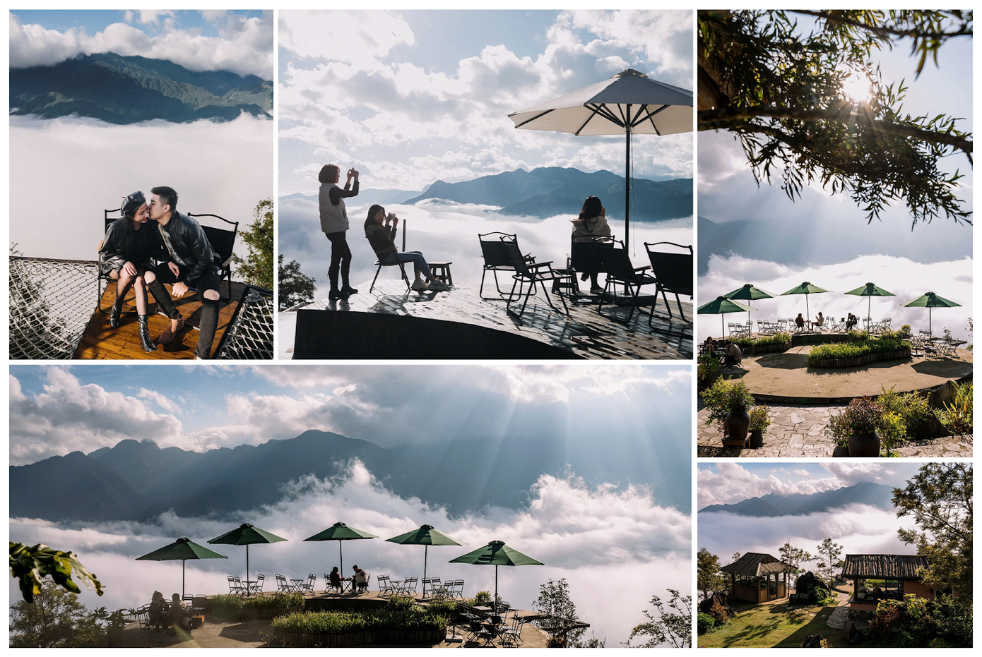 Du khách tận hưởng khung cảnh hoàng hôn tuyệt đẹp tại Cafe 1600.