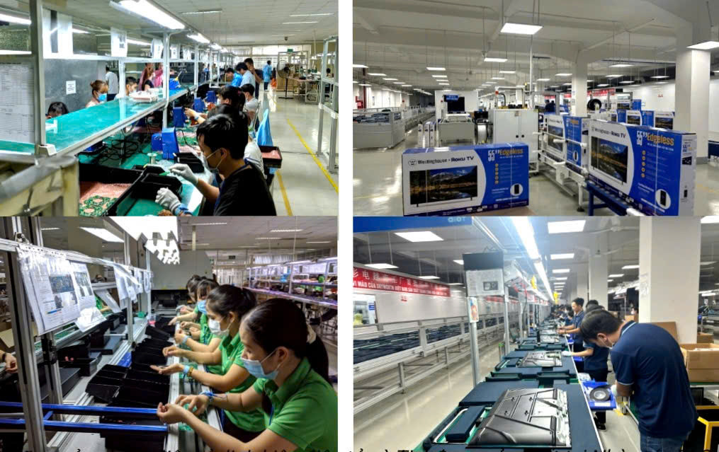 Những sản phẩm điện tử, linh kiện điện tử và Tivi được sản xuất tại Nhà máy DLG Ansen