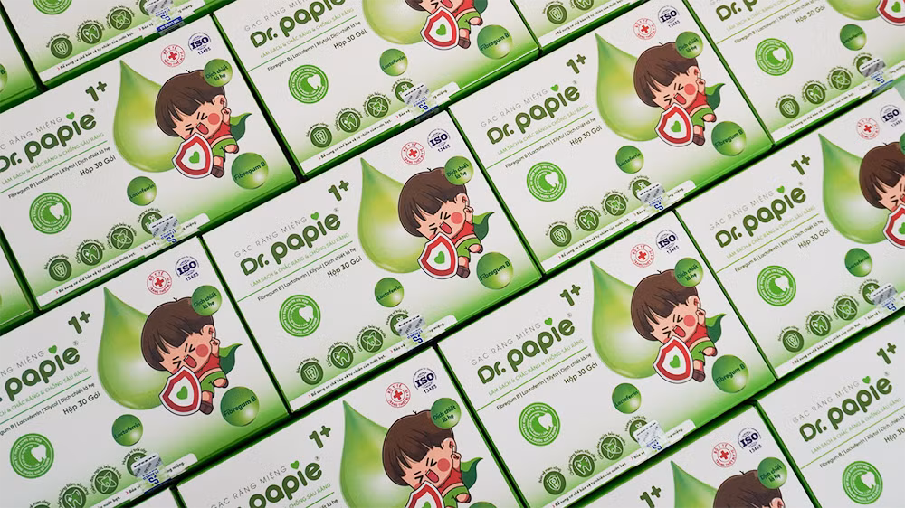 Gạc Dr.Papie 1+ với 5 thành phần tiêu chuẩn vàng đem đến hiệu quả ngừa sâu răng vượt trội