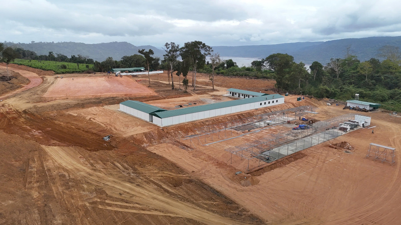 Hình ảnh thực tế dự án điện gió Savan tháng 12/2024. (Ảnh: T&amp;T Group)