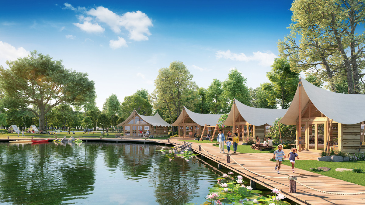 Không gian sống gần gũi thiên nhiên với công viên sinh thái 13ha. Ảnh phối cảnh minh họa: Sun Property