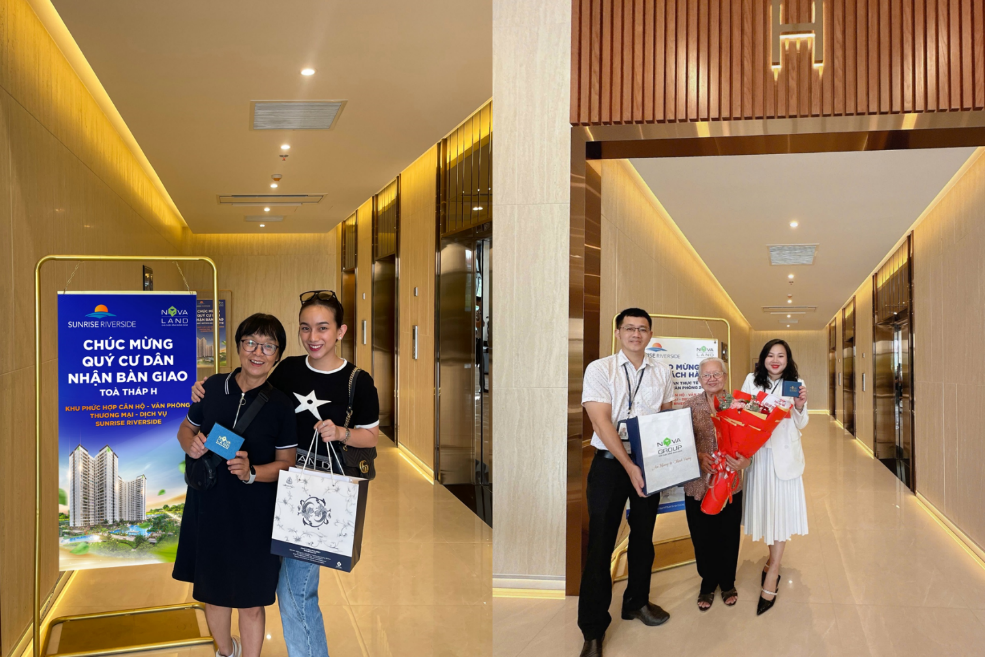 Cư dân Sunrise Riverside phấn khởi trong ngày nhận bàn giao căn hộ.