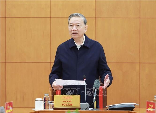 Tổng Bí thư Tô Lâm phát biểu. Ảnh: Thống Nhất/TTXVN. Tổng Bí thư Tô Lâm phát biểu. Ảnh: Thống Nhất/TTXVN.