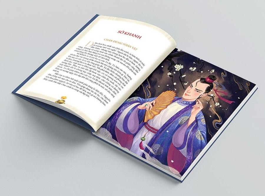 Một trang minh họa trong cuốn artbook Truyện Kiều Tự Kể.