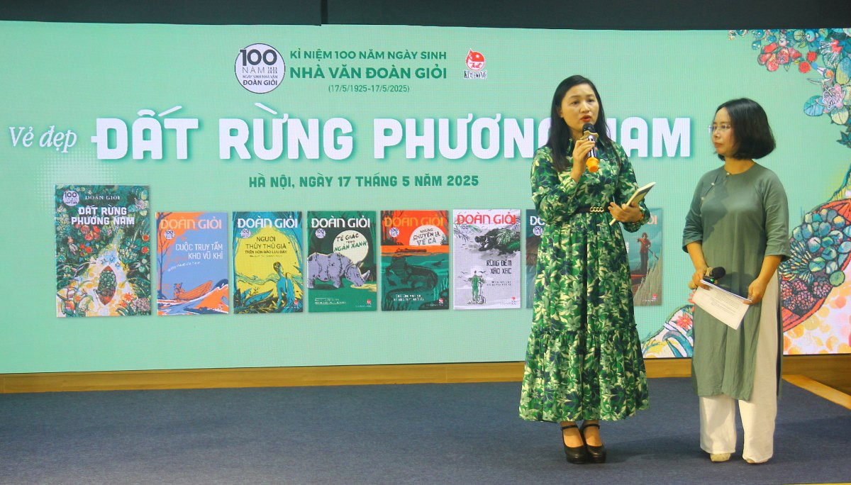 Nhà văn Lữ Mai chia sẻ về vẻ đẹp phương Nam trong văn chương của nhà văn Đoàn Giỏi. Ảnh: Rei.