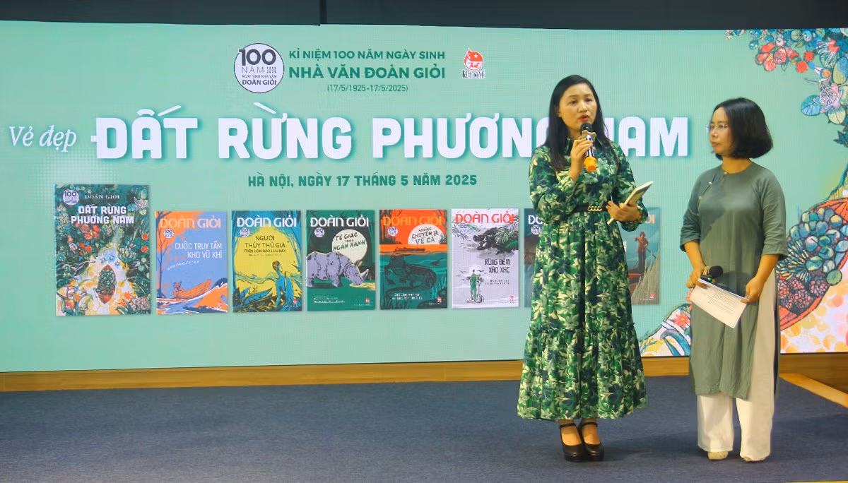 Nhà văn Lữ Mai chia sẻ về vẻ đẹp phương Nam trong văn chương của nhà văn Đoàn Giỏi. Ảnh: Rei.