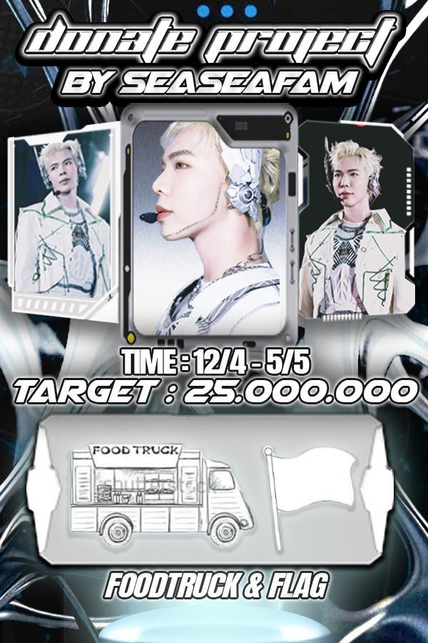 Project SeaSea Fam tiếp ứng cho Erik gồm 2 hạng mục: Xe tải đồ ăn và cờ phướn.