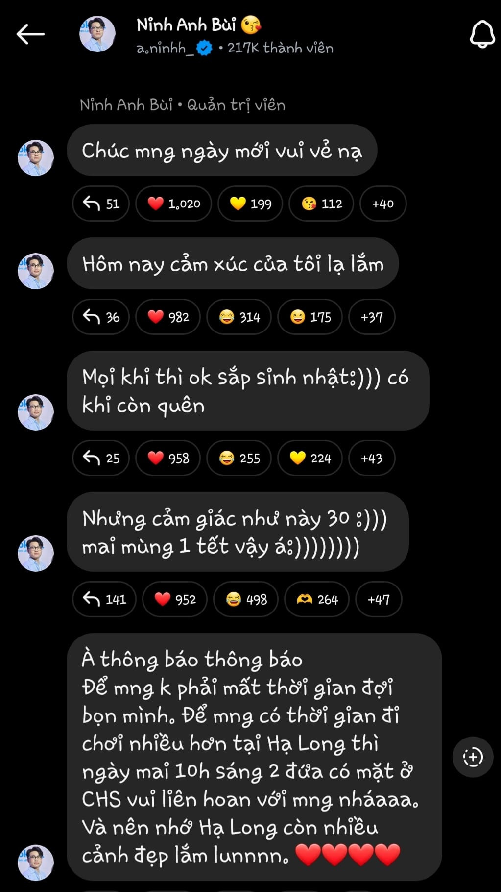 Sinh nhật năm nay, "chú Ninh" khá là hồi hộp. Ảnh: Thiên Bình. Sinh nhật năm nay, "chú Ninh" khá là hồi hộp. Ảnh: Thiên Bình.