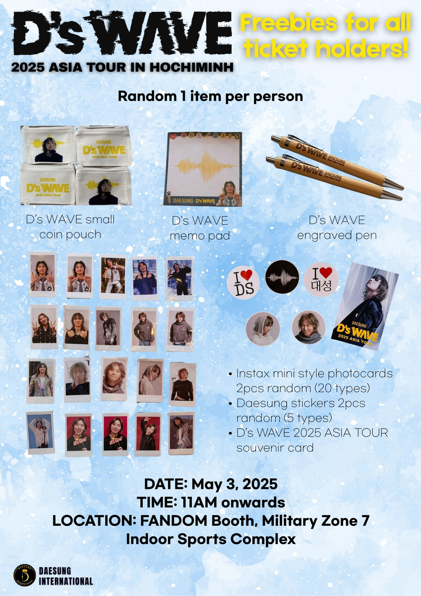 Quà tặng do FC Daesung Filo-Vips chuẩn bị cho fan. Quà tặng do FC Daesung Filo-Vips chuẩn bị cho fan.