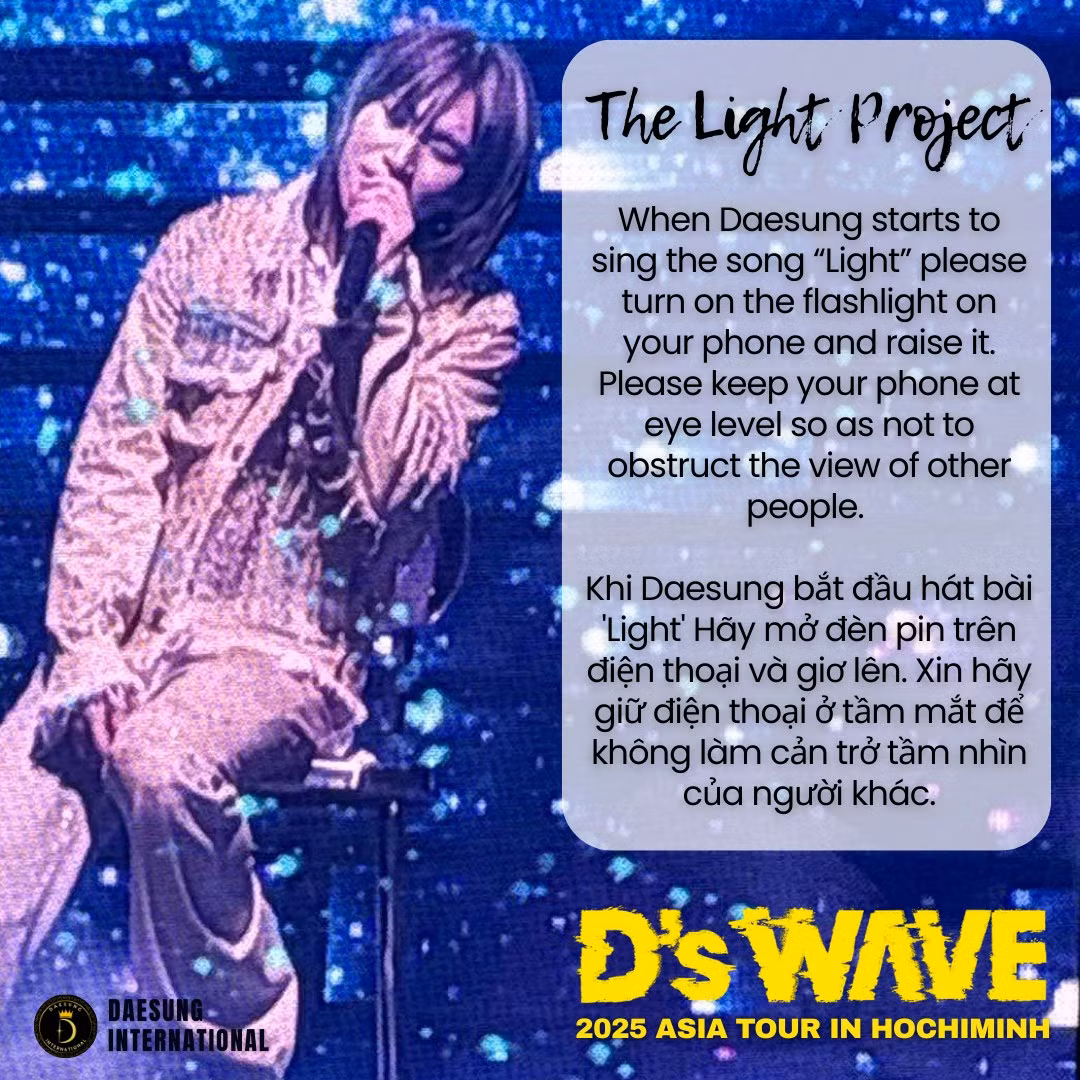 "The Light Project" sẽ là màn biểu diễn rực rỡ nhất trong concert lần này của Daesung.