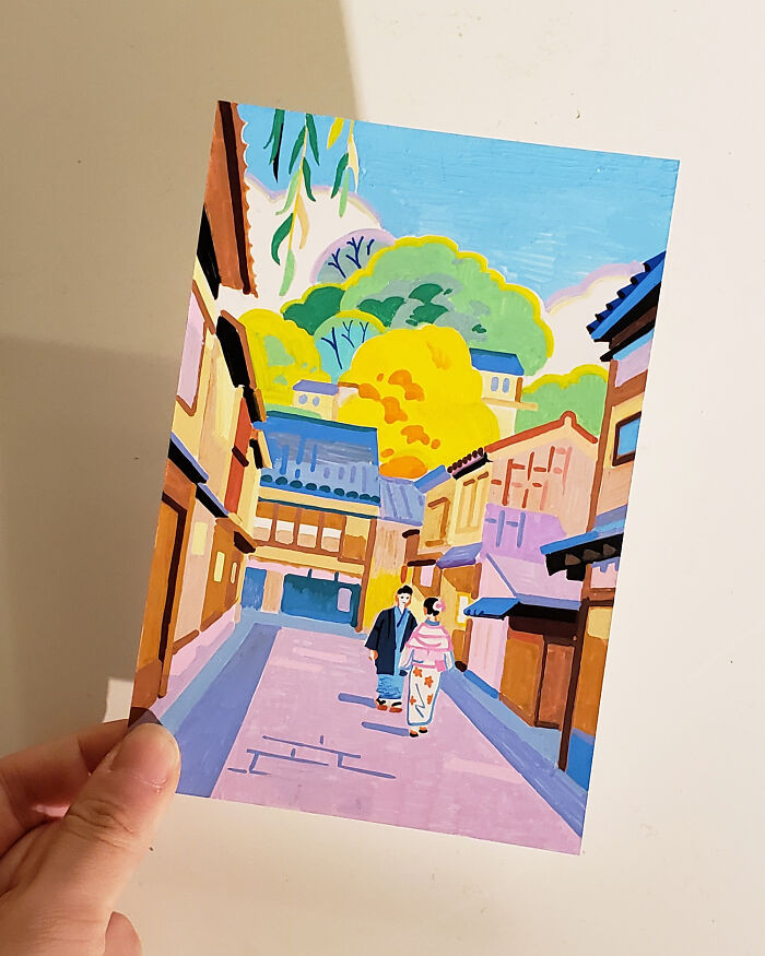 Một góc phố ở quận Higashi Chaya ở Kanazawa.