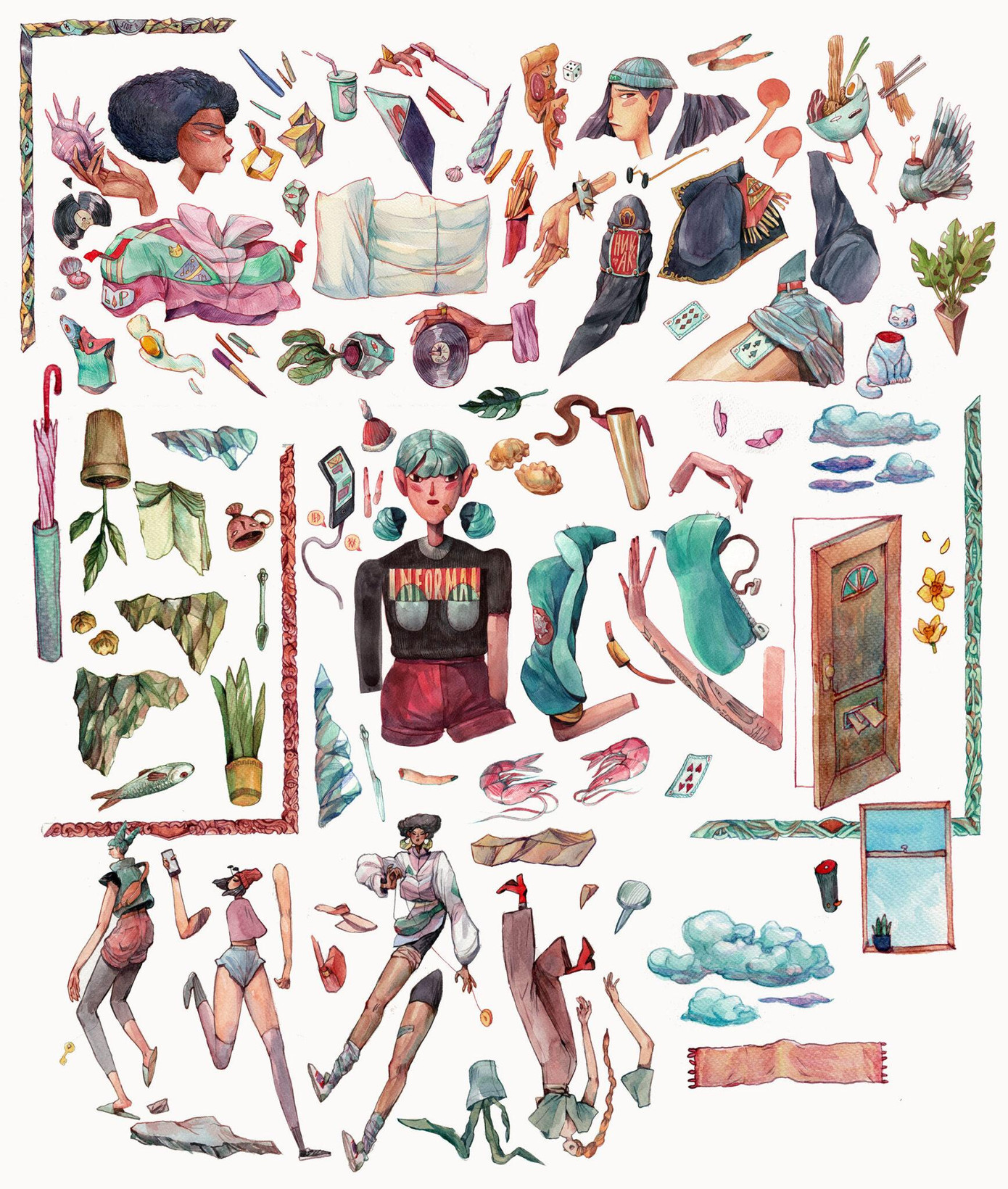 Các chi tiết được Marija vẽ tách rời để tạo chuyển động cho bức tranh Các chi tiết được Marija vẽ tách rời để tạo chuyển động cho bức tranh