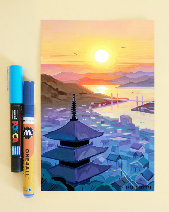 Bình minh ở Onomichi.