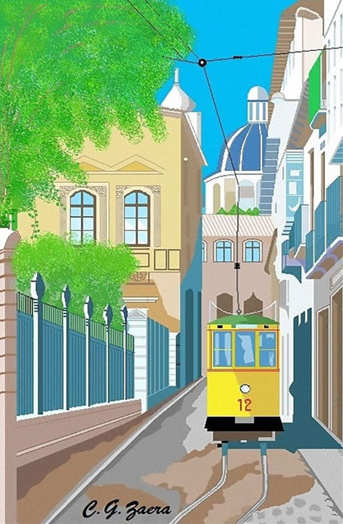 Màu sắc trong các bức tranh của cụ Concha tươi sáng, nhiều năng lượng tích cực.