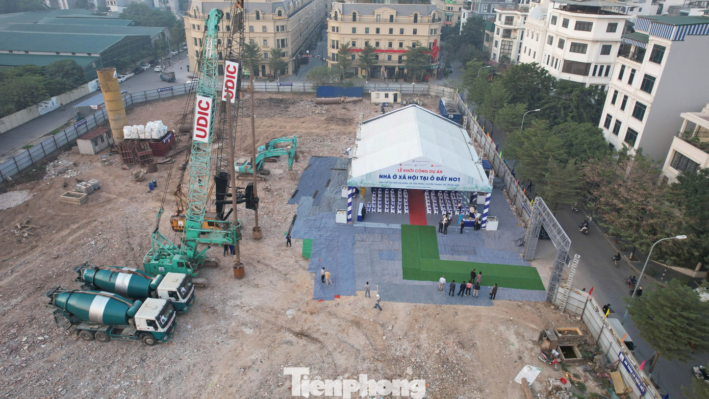 Khu đất nhà ở xã hội Hạ Đình vừa khởi công (ảnh: N.M).