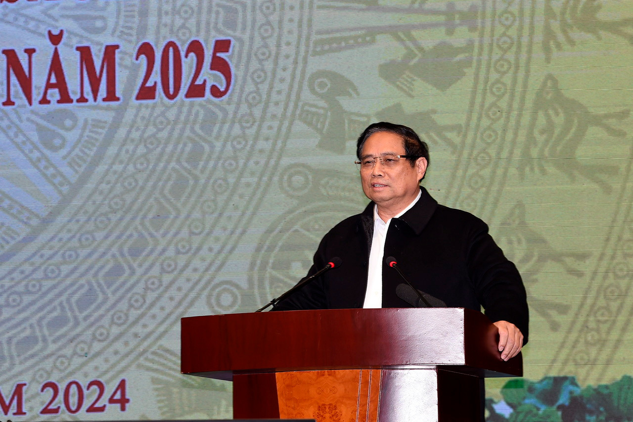 Thủ tướng Phạm Minh Chính tại Hội nghị tổng kết Bộ Tài chính chiều 31/12.