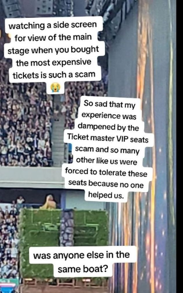 Nhiều lời than phiền về chỗ ngồi được để lại trên TikTok sau khi xem show Taylor Swift.