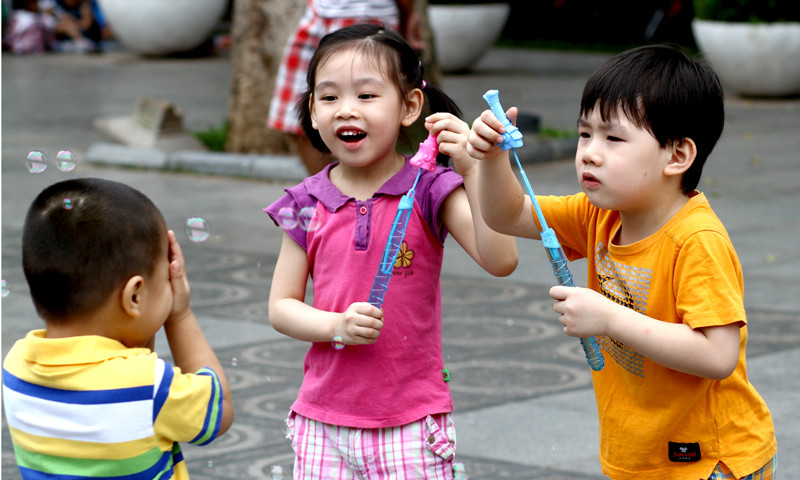 Thoải mái với bong bóng xà phòng