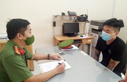 Đối tượng T. tại cơ quan công an