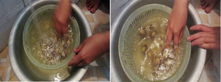  Ngâm đến lần thứ 2, nước vẫn có màu đục