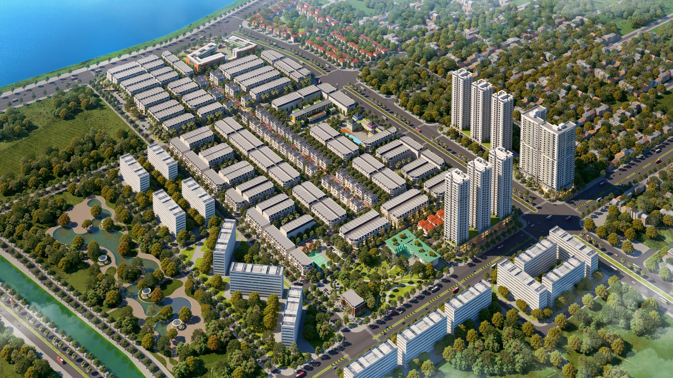 Phối cảnh tổng thể dự án Louis City Hoàng Mai.