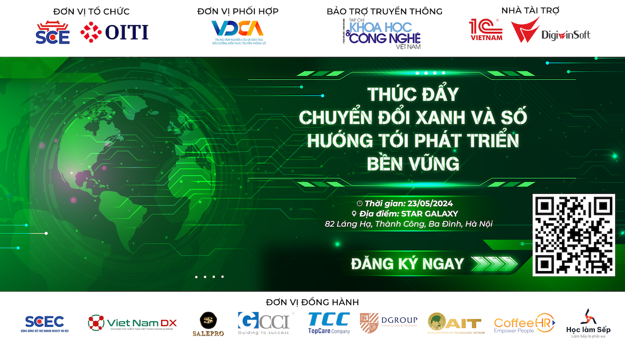 Hội thảo Chuyển đổi số, chuyển đổi xanh sẽ diễn ra tại Hà Nội trong tháng 5 này với nhiều nội dung nổi bật. Hội thảo Chuyển đổi số, chuyển đổi xanh sẽ diễn ra tại Hà Nội trong tháng 5 này với nhiều nội dung nổi bật.