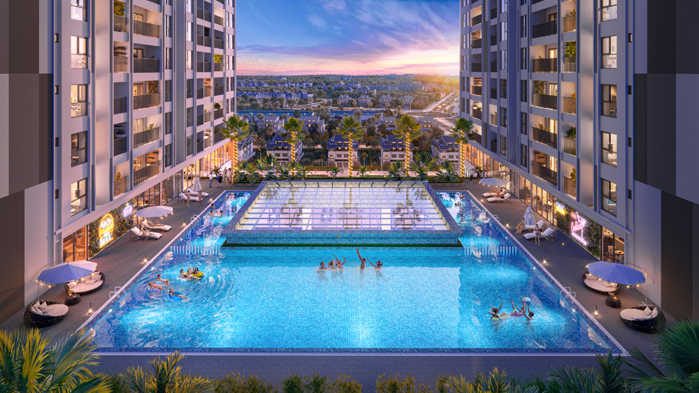 Tiện ích bể bơi hiện đại tại The Wisteria. Ảnh phối cảnh: WTO