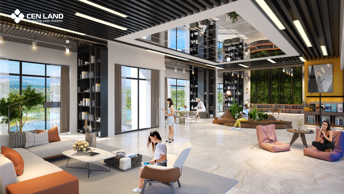 Phối cảnh phòng đọc sách - Địa điểm được cư dân tại phân khu HH4 rất mong chờ