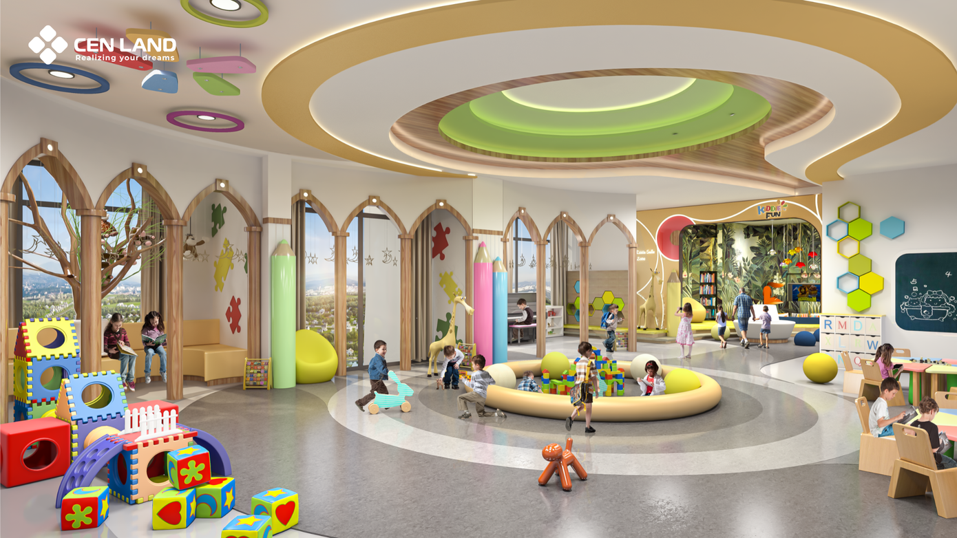 Phối cảnh khu vui chơi trẻ em trong nhà vô cùng hiện đại tại Phân khu HH4