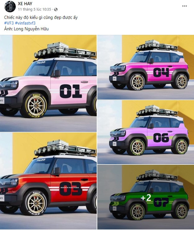 VF 3 là nguồn cảm hứng của rất nhiều “nhà thiết kế” sáng tạo.