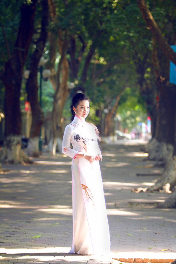 Thúy Nga trẻ trung, xinh đẹp với áo dài họa tiết ngựa ảnh 3