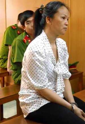 Bị cáo Huệ tại phiên xử