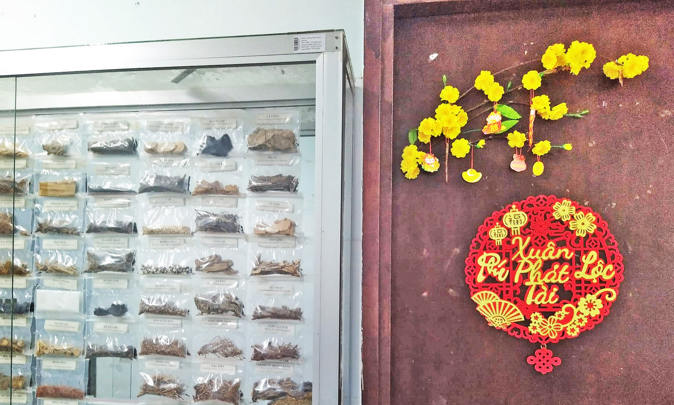 Nơi trưng bày các vị thuốc cổ truyền của dân tộc