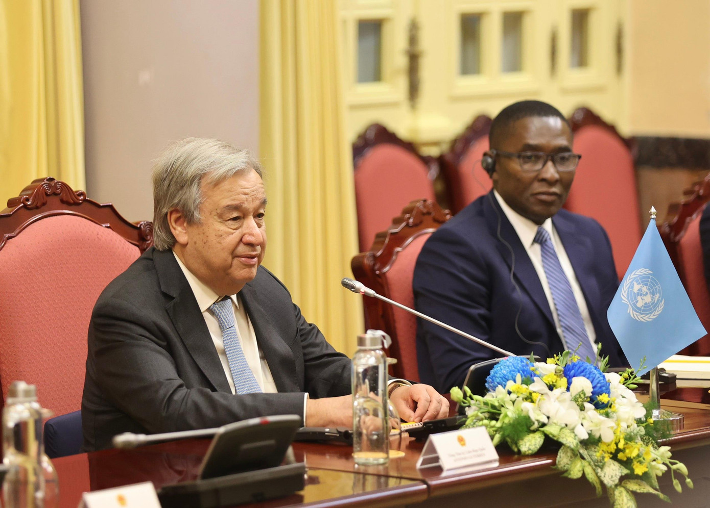 Tổng Thư ký LHQ tại cuộc hội đàm. (Ảnh: Như Ý) Tổng Thư ký LHQ tại cuộc hội đàm. (Ảnh: Như Ý)