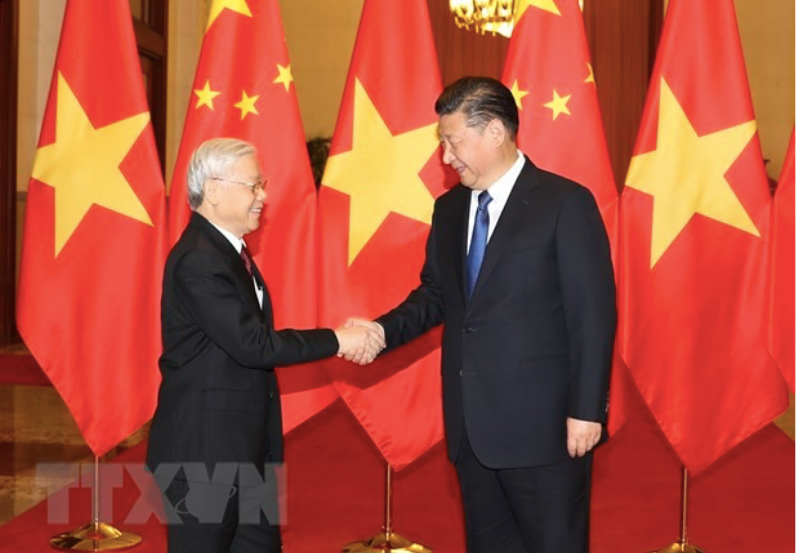 Tổng Bí thư, Chủ tịch nước Trung Quốc Tập Cận Bình đón Tổng Bí thư Nguyễn Phú Trọng thăm chính thức Trung Quốc, tháng 1/2017. (Ảnh: TTXVN)