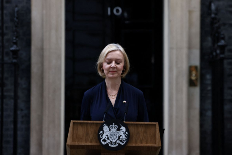 Bà Liz Truss trong phát biểu từ chức ngày 20/10. (Ảnh: Reuters) Bà Liz Truss trong phát biểu từ chức ngày 20/10. (Ảnh: Reuters)