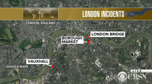 Lao xe và đâm dao tại ba địa điểm ở London ảnh 1