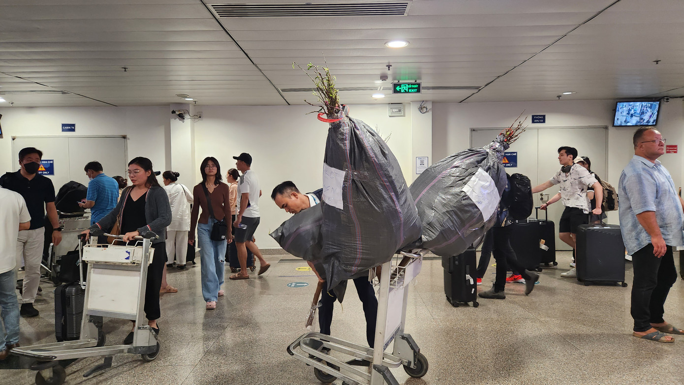 Đến sân bay Tân Sơn Nhất những ngày cuối năm, không khó để cảm nhận không khí nhộn nhịp, háo hức theo những bước chân hành khách. Đến sân bay Tân Sơn Nhất những ngày cuối năm, không khó để cảm nhận không khí nhộn nhịp, háo hức theo những bước chân hành khách.